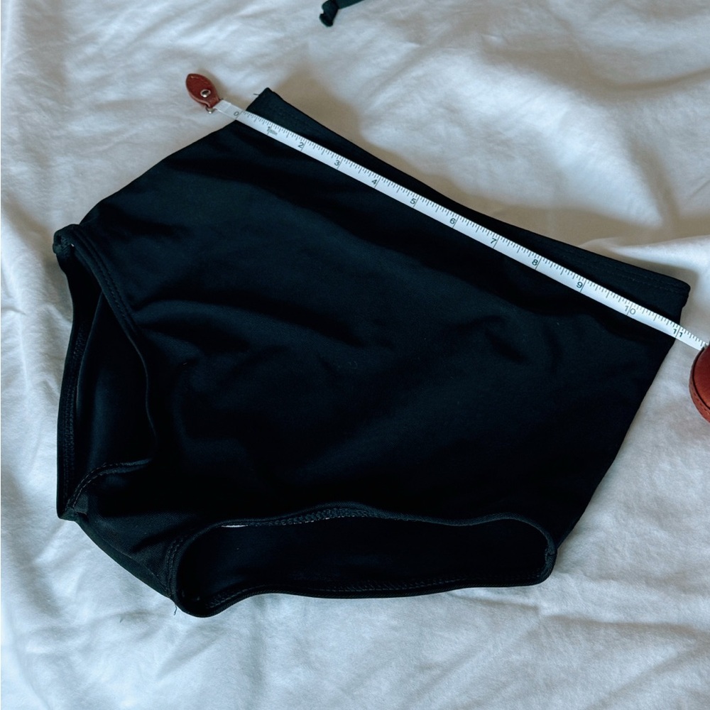 Black High-Waisted Swim Bottoms XXS